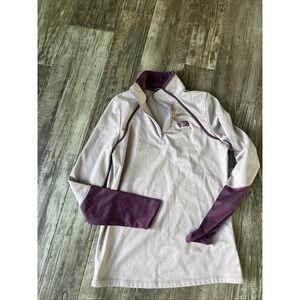 North Face Womens 1/4 Zip Long Sleeve Dri-fit Size‎ Medium Lavender Pullover